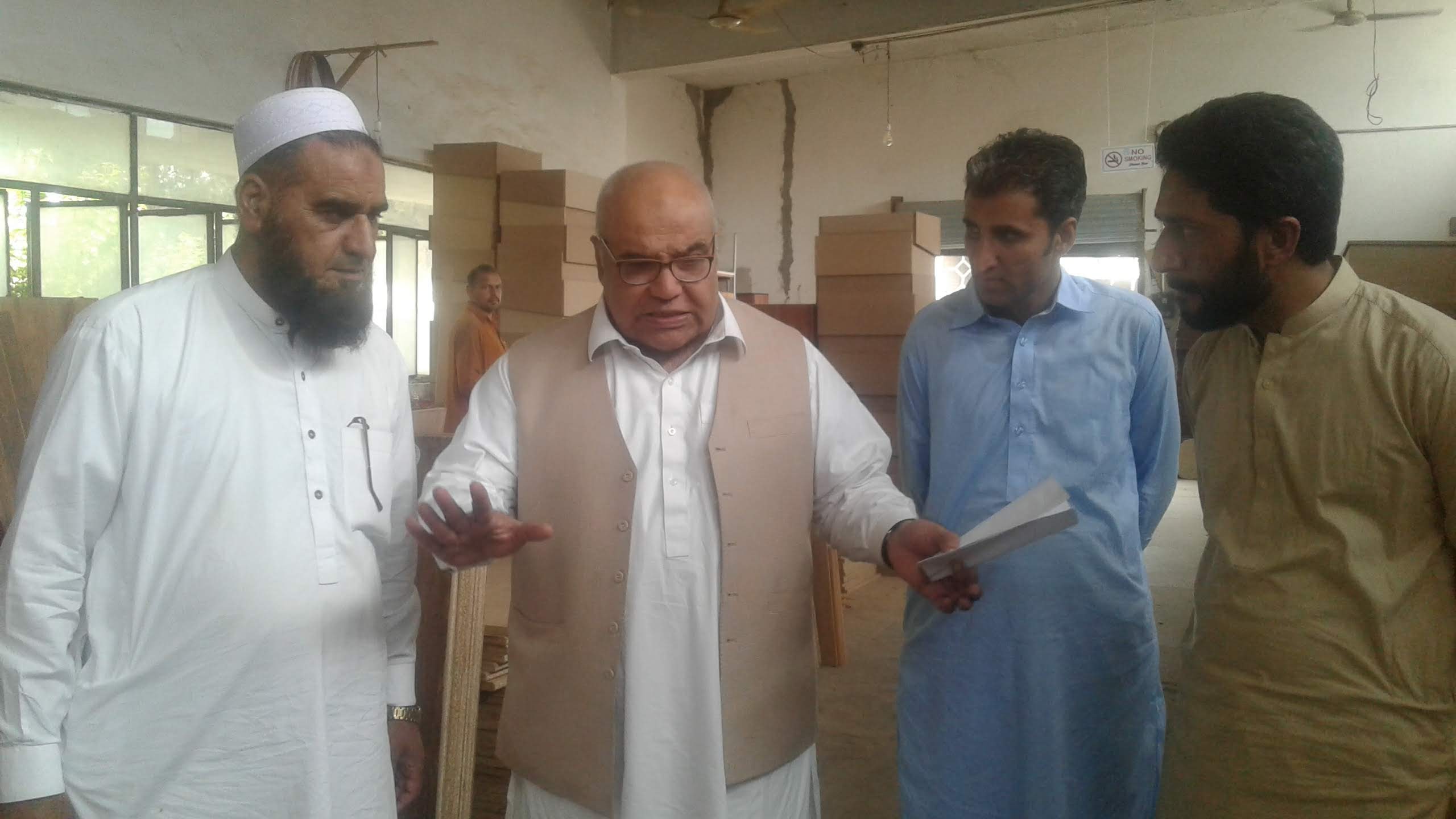Ghanazafar Ali, MD, SIDB  during official visit to Wood Working Centre, Manshera